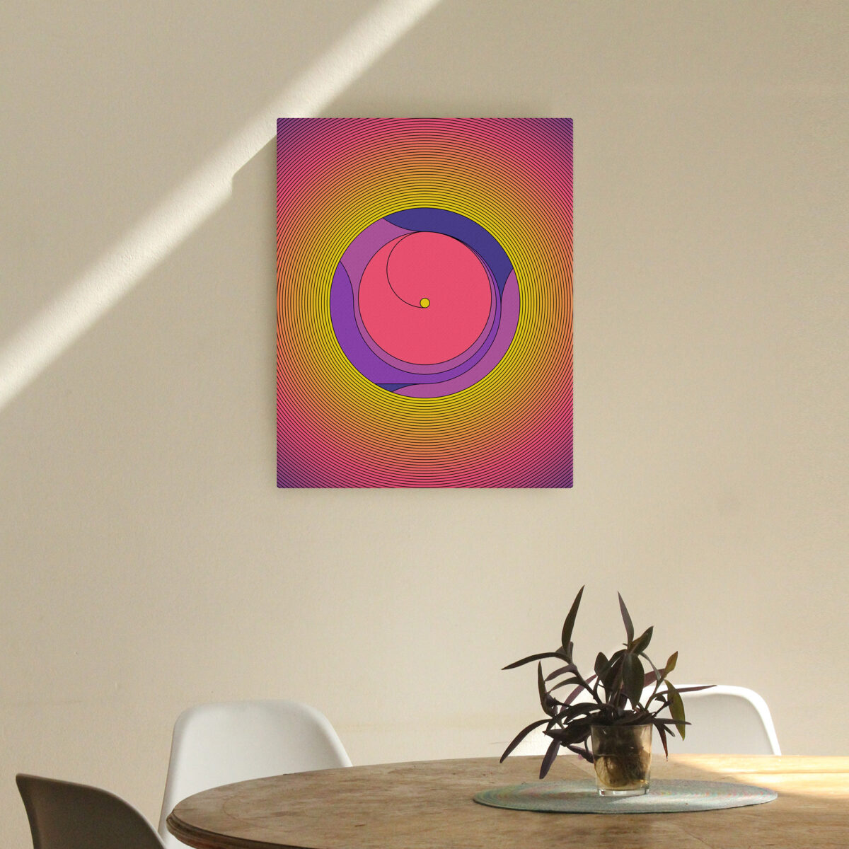 Omphalos canvas print hanging on a wall