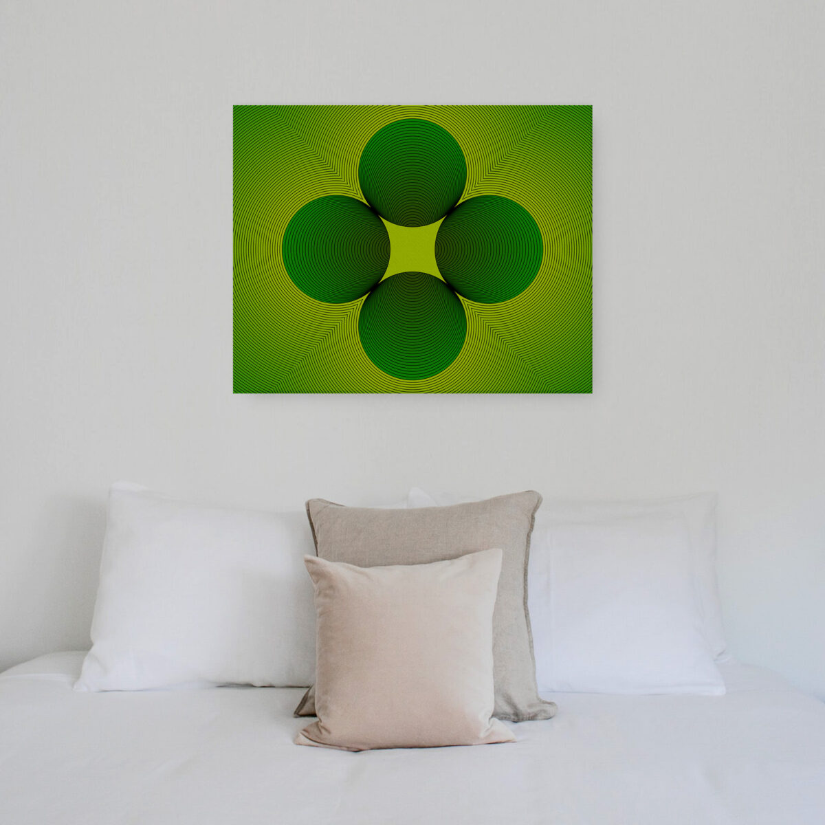Clover canvas print hanging on a wall