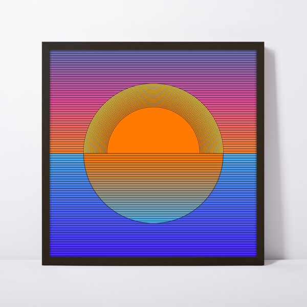 Photo of a Sunset square framed art print.