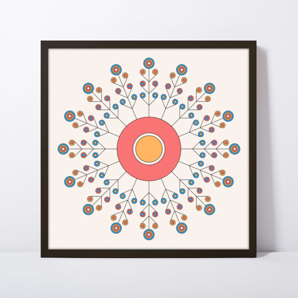 Photo of a Tribes square framed art print.