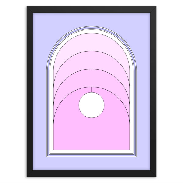 18 Inch wide by 24 inch tall Portal art print in a black wood frame.