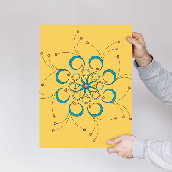 Photo of a person holding a Curls art print.