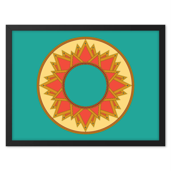 24 Inch wide by 18 inch tall Solarium art print in a black wood frame.