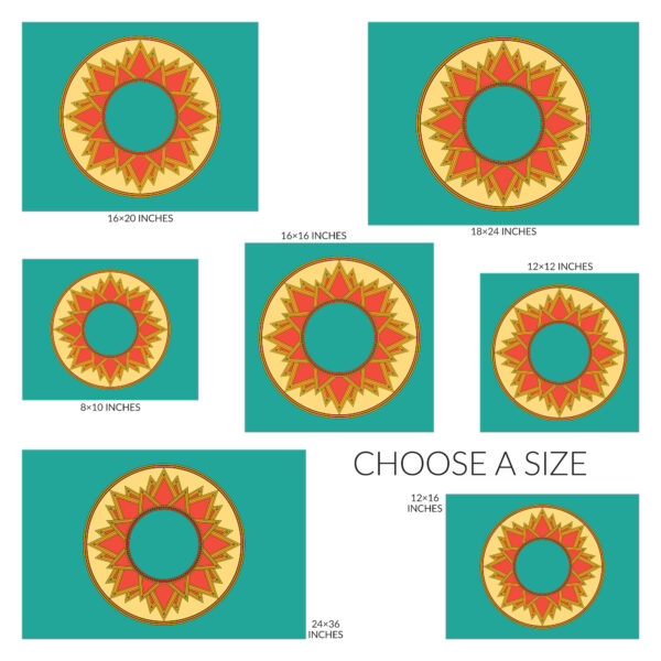Choose a size for the Solarium art print. Available sizes include 10 inches wide by 8 inches tall, 12 inches square, 16 inches wide by 12 inches tall, 16 inches square, 20 inches wide by 16 inches tall, 24 inches wide by 18 inches tall, and 36 inches wide by 24 inches tall.